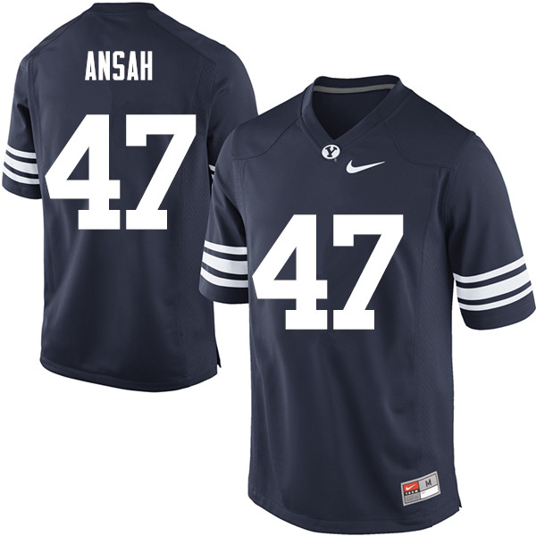 Men #47 Ezekiel Ansah BYU Cougars College Football Jerseys Sale-Navy - Click Image to Close